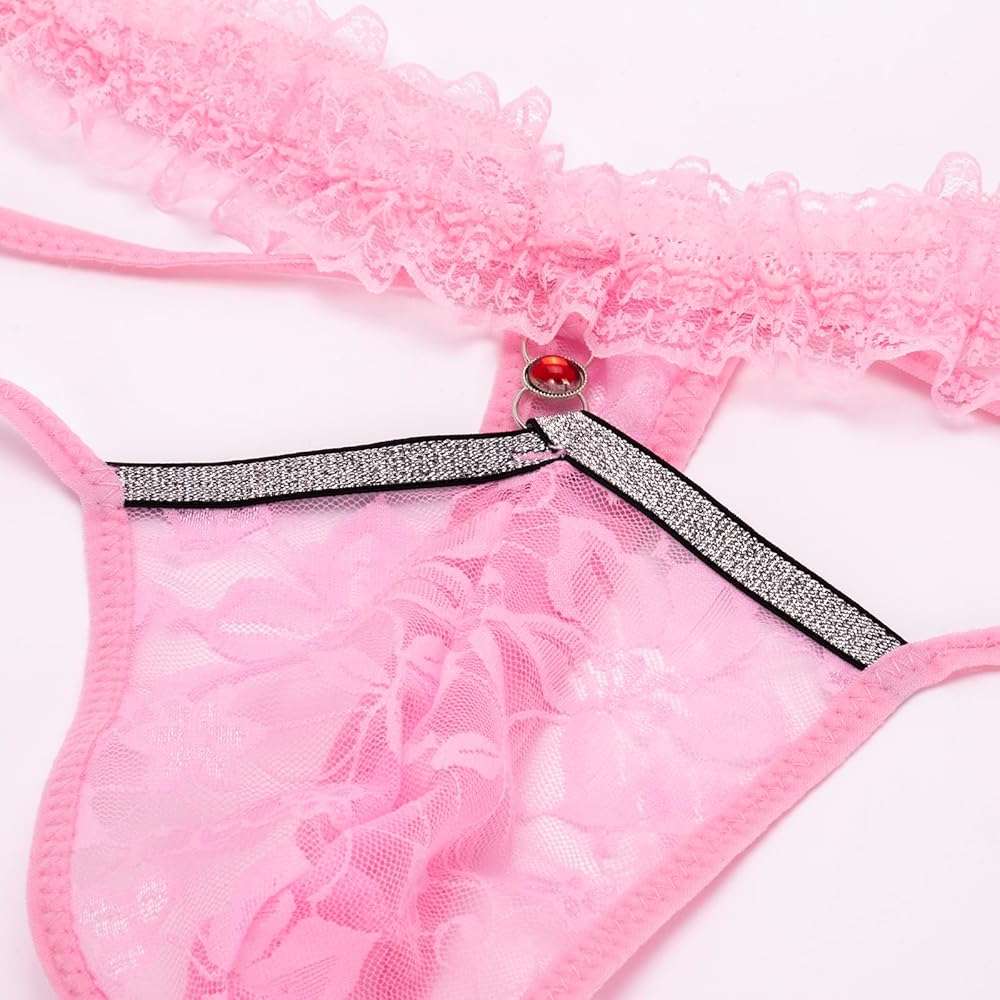 JOCKLAND Mens Sexy Lace Thong Feminine Underwear for Men Sissy Panties Femboy Lingerie - Image 6