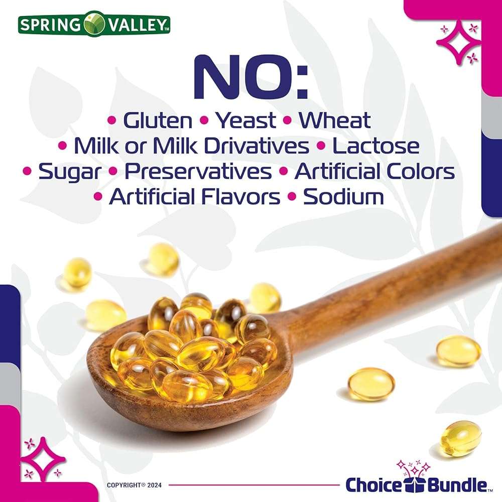 Spring Valley Vitamin D3 Softgels 125 mcg 5000 IU 250 Ct Plus Vitamin Vitality & Pill Container (3 Items)! - Image 5