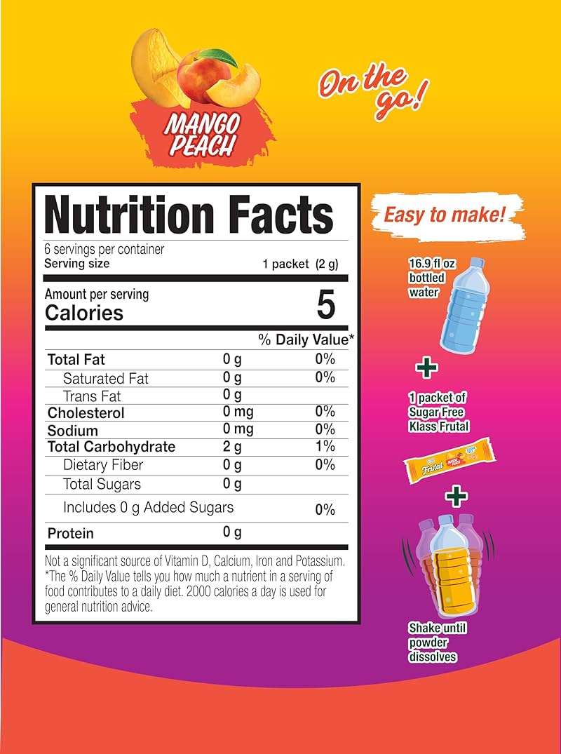 Árbol Frutal On-The-Go! | Powdered Drink Mix – Mango Peach Flavor, Sugar Free – 30 Stick Packs - Image 2