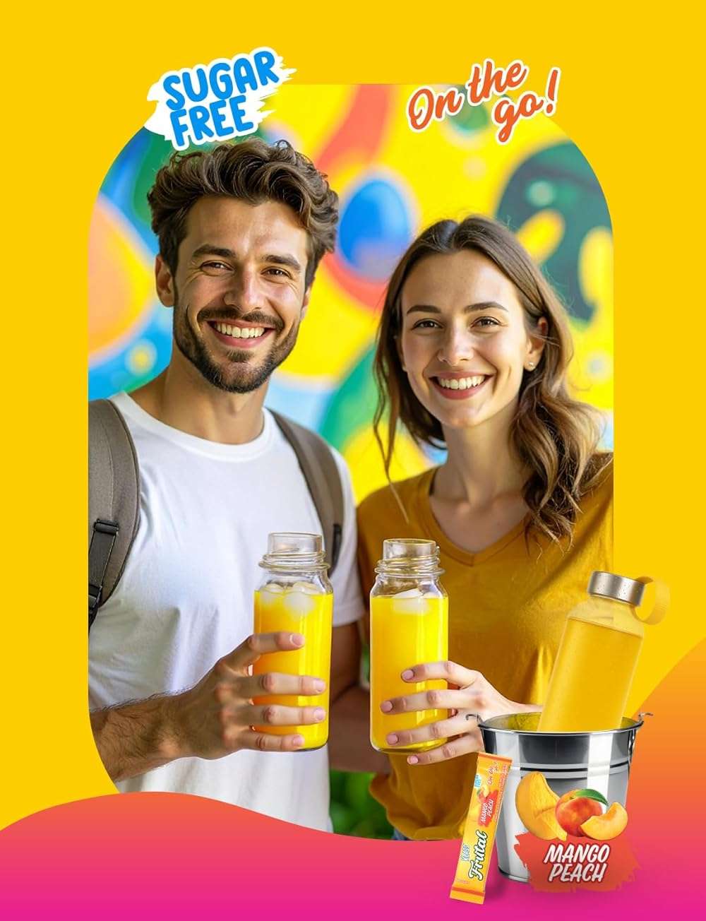 Árbol Frutal On-The-Go! | Powdered Drink Mix – Mango Peach Flavor, Sugar Free – 30 Stick Packs - Image 3