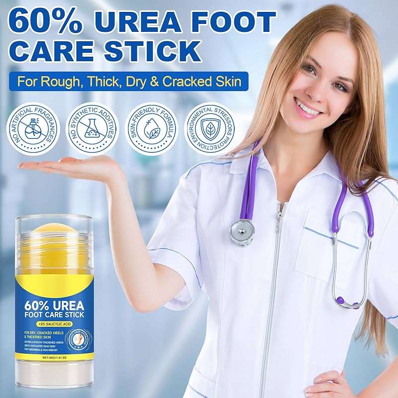 ZIXAOK 60% Urea with 2% Salicylic Acid Urea Foot Care Stick, Maximum Strength Foot Cream Stick for Dry, Cracked Feet, Knees, Elbows & Hands, Callus Remover & Skin Softener, 1.4oz - Image 9