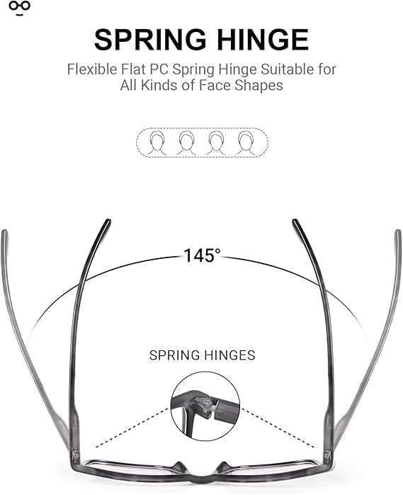 JOLISU 4 Pack Reading Glasses Men Blue Light Blocking with Spring Hinge, Anti Eyestrain/UV Large Wide Square Computer Readers - Image 3