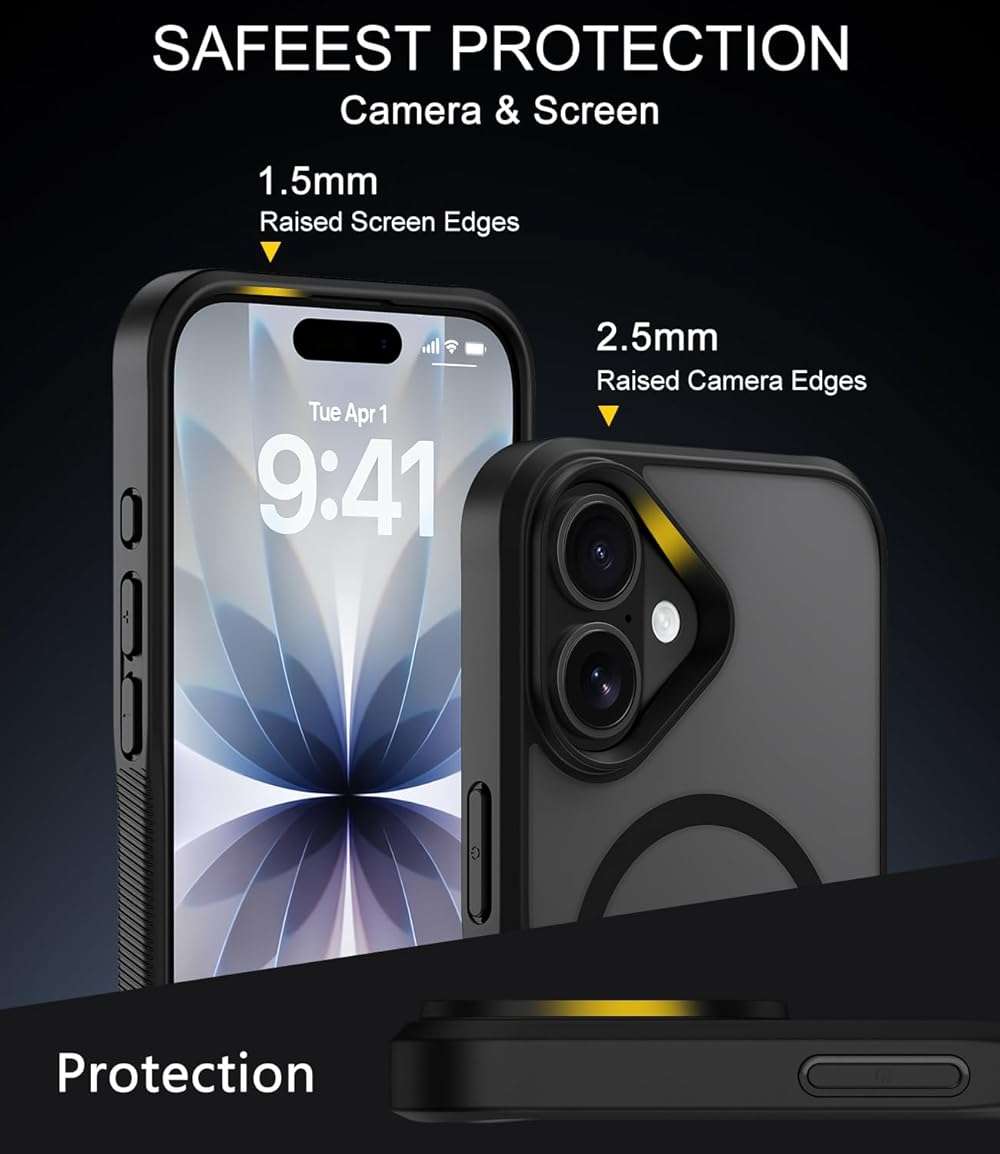 Diverbox for iPhone 17 Case,Compatible with MagSafe [Strong Magnets,Translucent Matte Shockproof Anti-Slip Anti-Fingerprint Slim Phone Case for iPhone 17 (Black) - Image 5