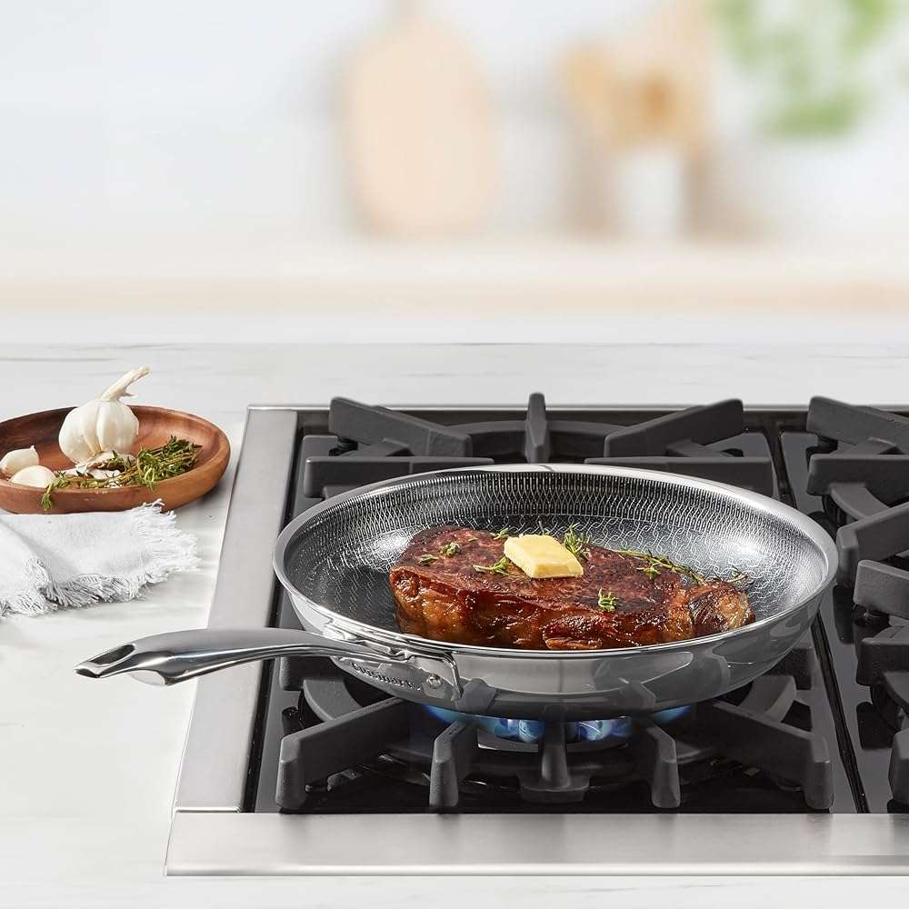 Cuisinart FusionElite+ Hybrid Tri-Ply Stainless Steel 10 Inch Skillet, PurelySear Hybrid Searing Surface, Oven Safe, Cool Grip Handle, Dishwasher Safe, Induction Compatible - Image 2