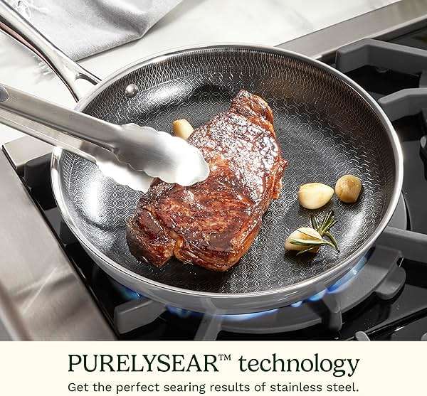 Cuisinart FusionElite+ Hybrid Tri-Ply Stainless Steel 10 Inch Skillet, PurelySear Hybrid Searing Surface, Oven Safe, Cool Grip Handle, Dishwasher Safe, Induction Compatible - Image 3