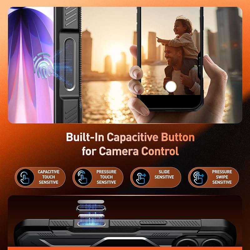 Poetic Spartan Case with Ring Stand for iPhone 17, [Camera Control Button][Magsafe Compatible], Full Body Rugged Shockproof Protective Cover Case, Black/Clear - Image 5