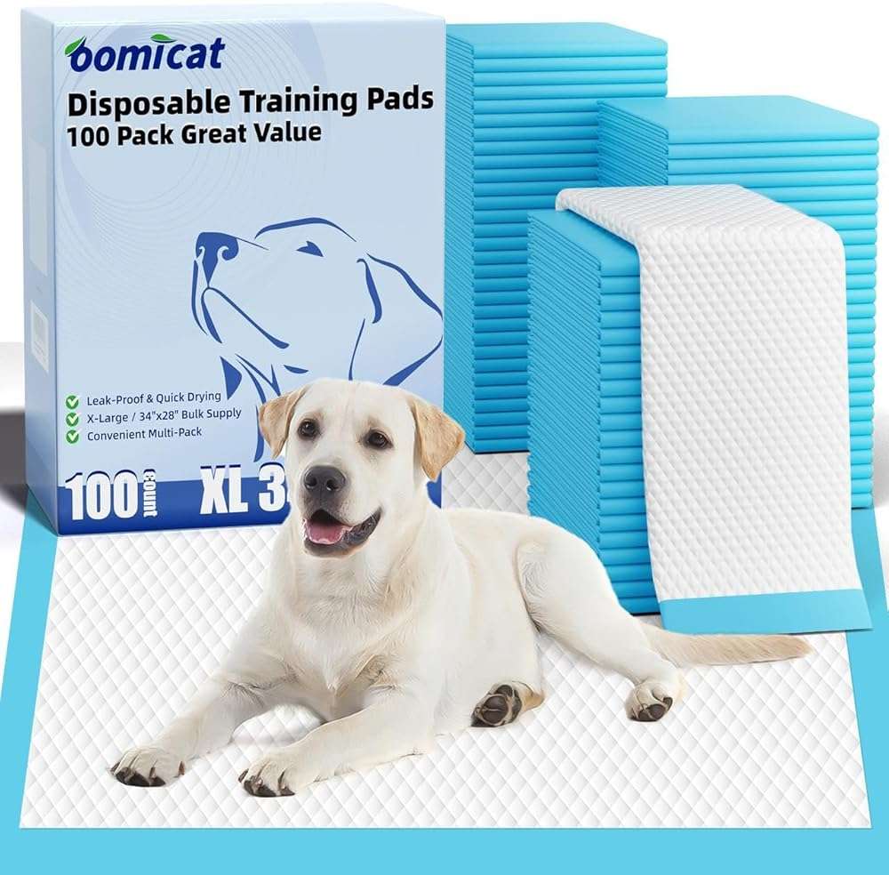 Puppy Pads XL 100 Count, Dog Pee Pads Extra Large, 34"x28" Pee Pads for Dogs, X-Large Disposable Dog Training Pads Super Absorbent&Leak-Proof, Crate Potty Piddle Pads for Doggy, Pet Supplies - Image 1
