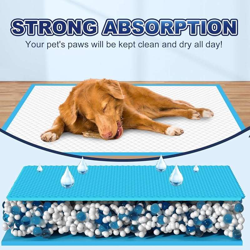 Puppy Pads XL 100 Count, Dog Pee Pads Extra Large, 34"x28" Pee Pads for Dogs, X-Large Disposable Dog Training Pads Super Absorbent&Leak-Proof, Crate Potty Piddle Pads for Doggy, Pet Supplies - Image 3