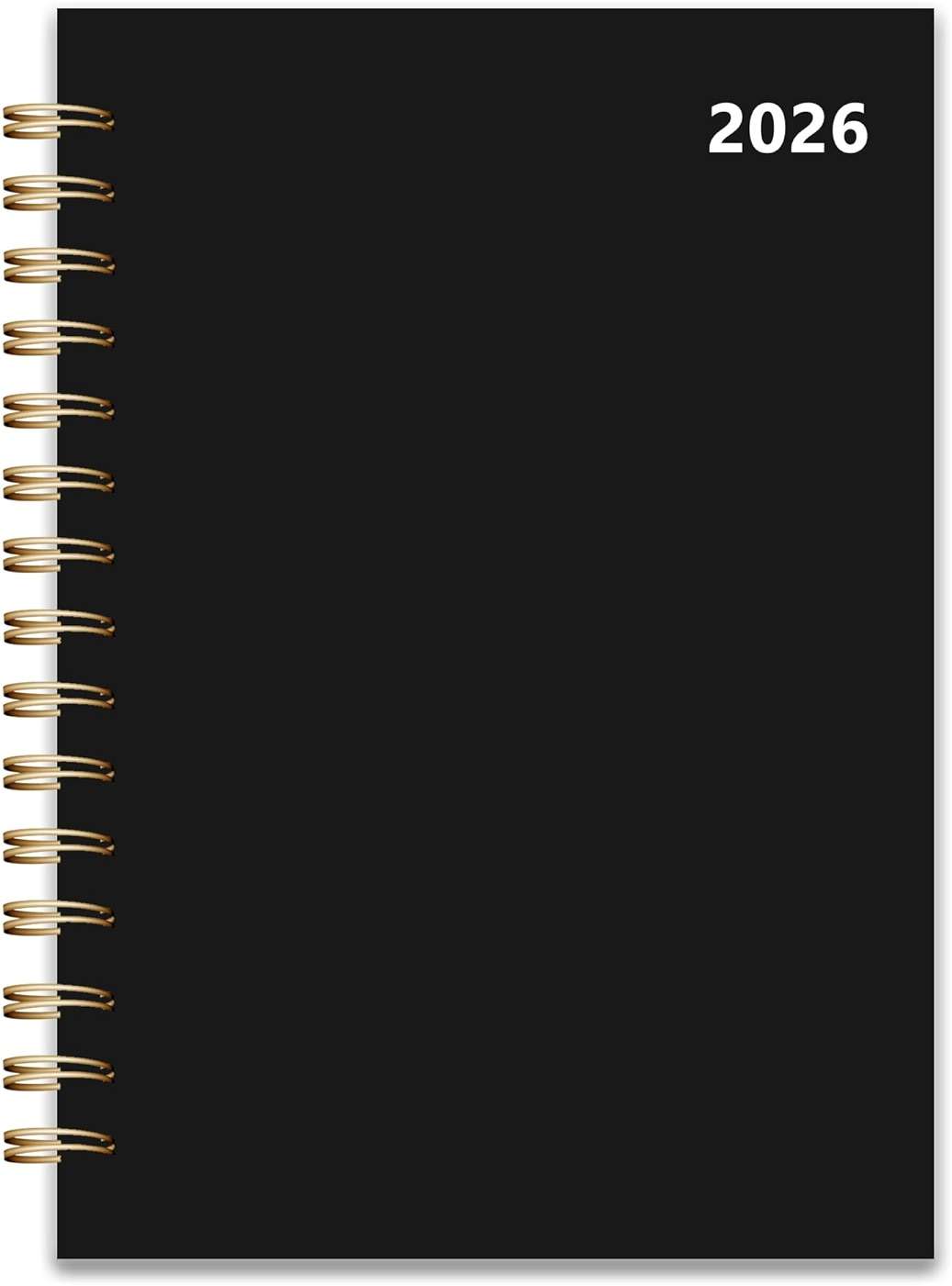 2026 Weekly and Monthly Planner, From January 2026 to December 2026, 5.5" x 8.5" Daily Planner for Productivity, Goal Setting & Time Management, Organizer for Work & School - Black Hard Cover - Image 1