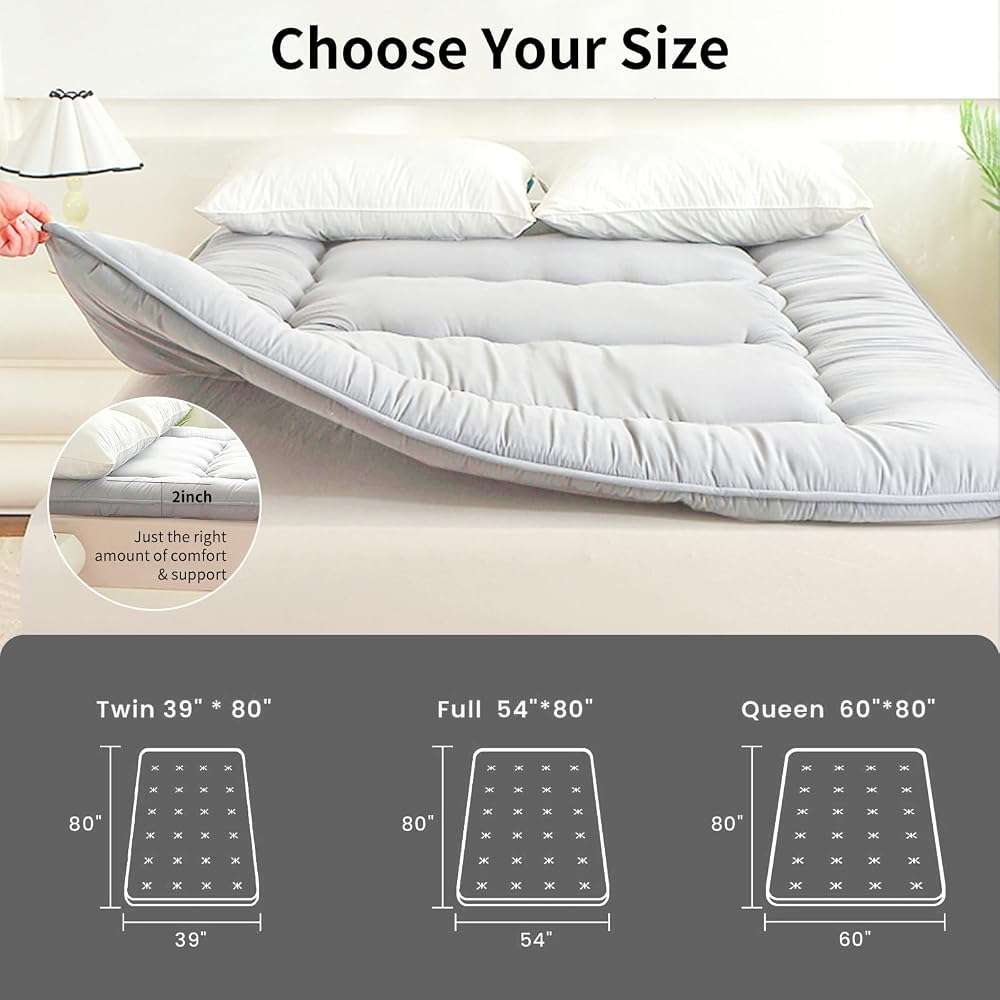 FISHDRU Futon Mattress, Japanese Floor Mattress,Japanese Floor Bed,Tatami Foldable Bed,Roll Up Sleeping Pad for Adults Guest Room Bedroom (Lgrey, Twin) - Image 6