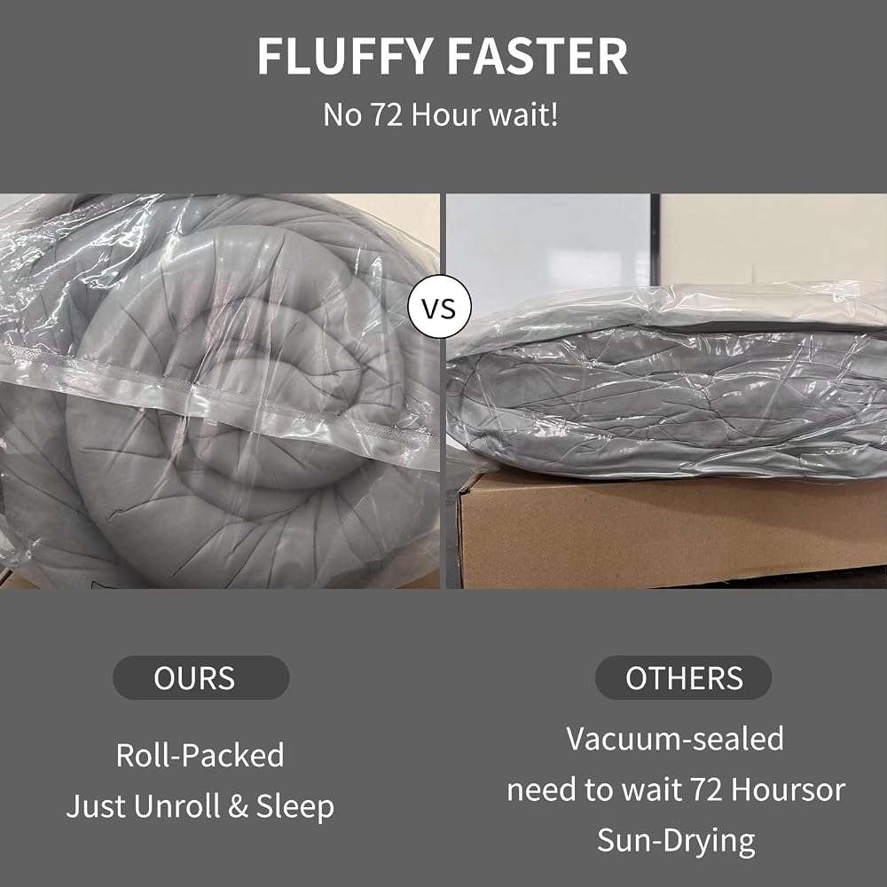 FISHDRU Futon Mattress, Japanese Floor Mattress,Japanese Floor Bed,Tatami Foldable Bed,Roll Up Sleeping Pad for Adults Guest Room Bedroom (Lgrey, Twin) - Image 8