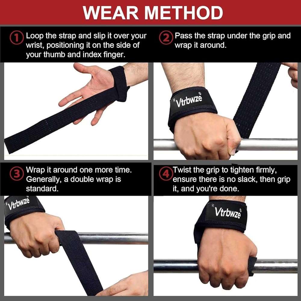 Vtrbwze Gym Lifting Straps for Weightlifting & Deadlift - Non-Slip Silicone Grip, Padded Wrist Support for Bodybuilding, Workout & Strength Training, Unisex Design for Men & Women - Image 6