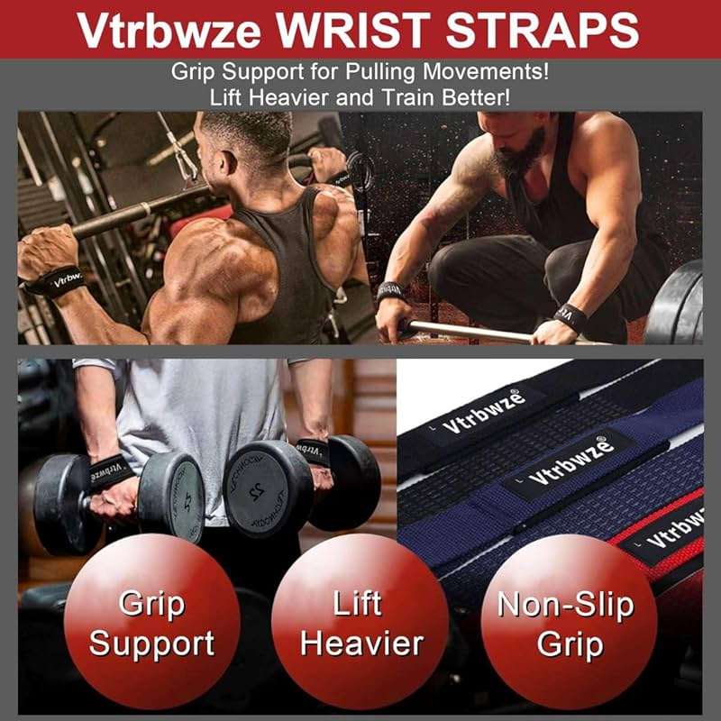 Vtrbwze Gym Lifting Straps for Weightlifting & Deadlift - Non-Slip Silicone Grip, Padded Wrist Support for Bodybuilding, Workout & Strength Training, Unisex Design for Men & Women - Image 7