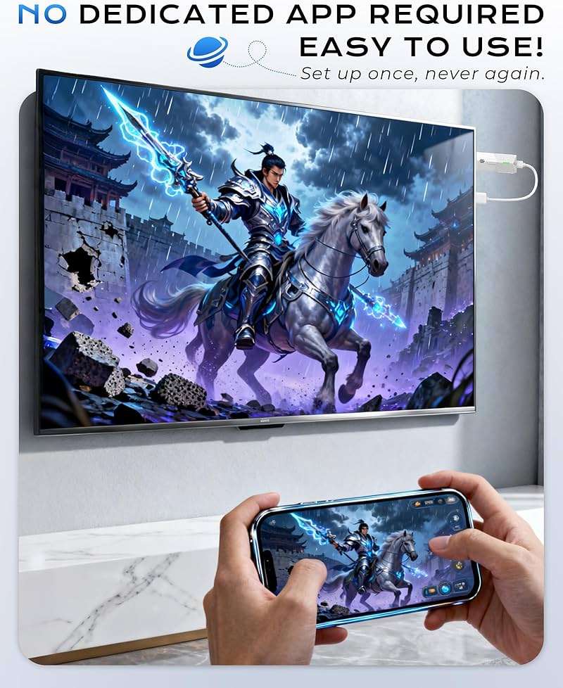 2026 Upgrade Wireless Display Dongle Adapter, Portable Transmitter 1080p HDMI Streaming, AirPlay/Miracast, 5GHz WiFi | Plug & Play for Smartphone/PC/TV/Projector - Image 2