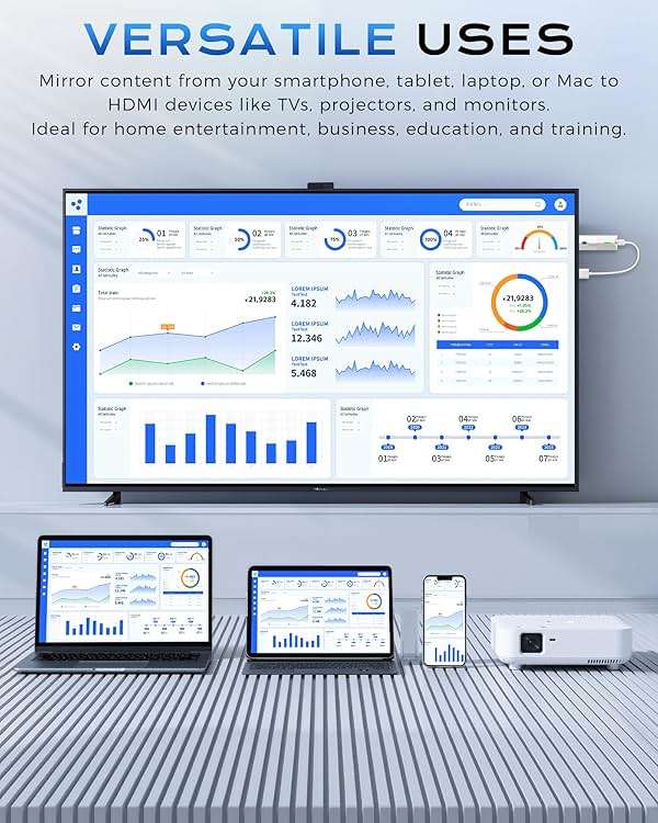 2026 Upgrade Wireless Display Dongle Adapter, Portable Transmitter 1080p HDMI Streaming, AirPlay/Miracast, 5GHz WiFi | Plug & Play for Smartphone/PC/TV/Projector - Image 4