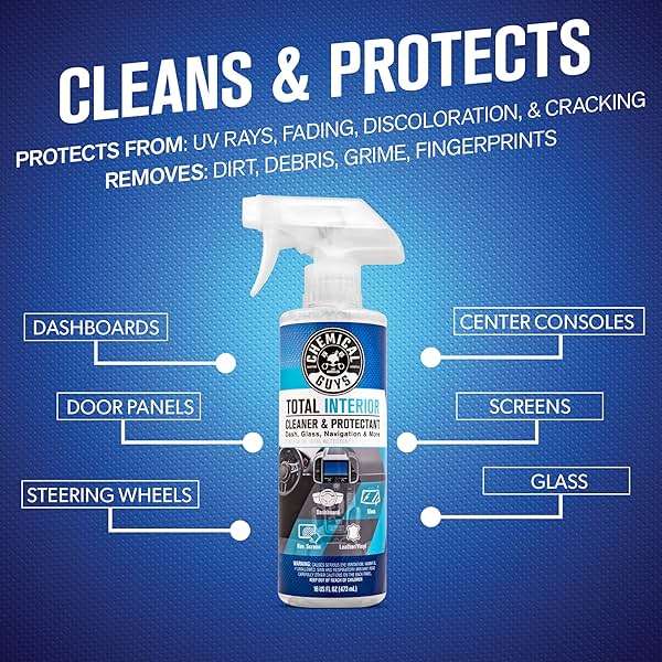 Chemical Guys Car Detailing Kit, Car Cleaning Kit with Total Interior Cleaner & Protectant, Sprayable Wheel Cleaner, Car Wash Soap, Bucket, Brushes, and Detailing Accessories - 17 Piece Wash Kit - Image 6