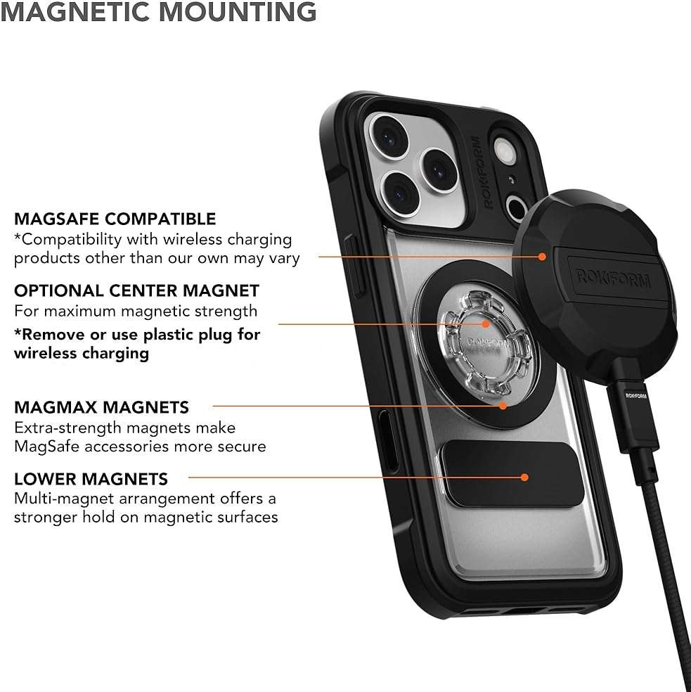 ROKFORM Crystal Case Compatible with iPhone 17 Pro Max, Magnetic Cover (Clear) - Image 4