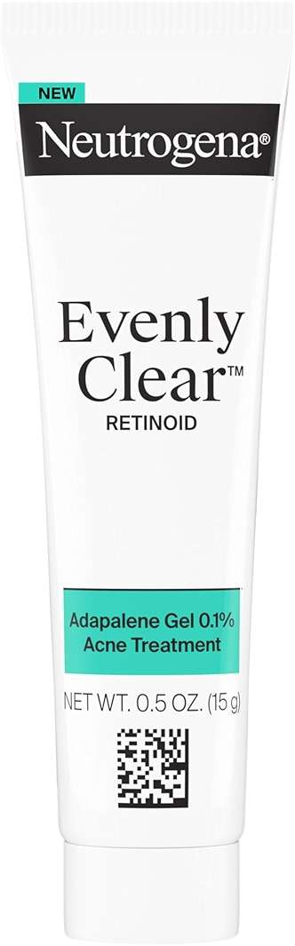 Neutrogena Evenly Clear Retinoid Adapalene Gel 0.1% Acne Spot Treatment, Once-Daily Topical Retinoid Helps Clear Breakouts & Visible Improvement in the Appearance of Post-Acne Mark, 0.5 oz - Image 1