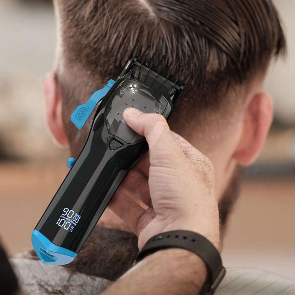 HUMMINGBIRD MK10 Pro Series Cordless Hair Clippers – 9,000 RPM Brushless Motor, DLC Blade, USB-C Rechargeable, Super Torque, Professional Barber Clippers, Haircut Kit, Includes Barber Cape & Comb - Image 7