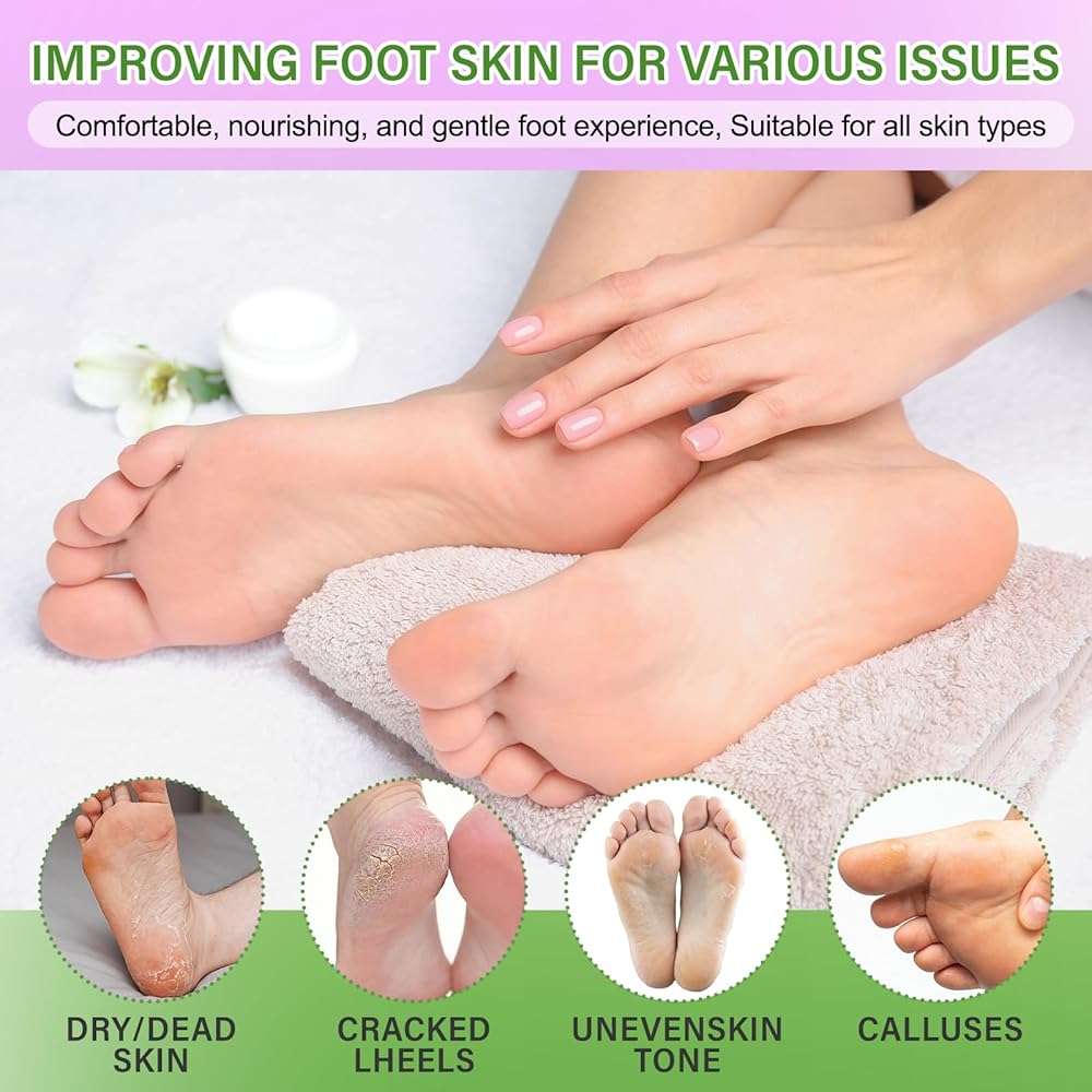 BESNEL 20Pack Moisturizing＆Foot Peeling Foot Mask, Teacher Appreciation Gifts, Hydrating Foot Masks Dry Cracked Feet,Soothing Moisturizer Socks Repair Rough Heels＆Baby Soft Feet(20p) - Image 5