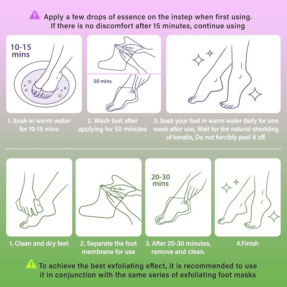 BESNEL 20Pack Moisturizing＆Foot Peeling Foot Mask, Teacher Appreciation Gifts, Hydrating Foot Masks Dry Cracked Feet,Soothing Moisturizer Socks Repair Rough Heels＆Baby Soft Feet(20p) - Image 7