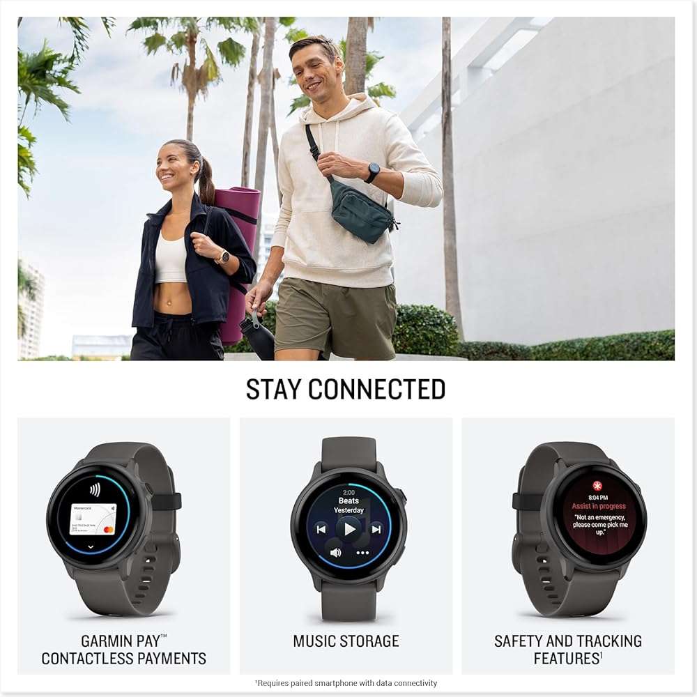 Garmin vívoactive® 6, Health and Fitness GPS Smartwatch, AMOLED Display, Up to 11 Days of Battery, Pebble Gray with Slate Band - Image 4