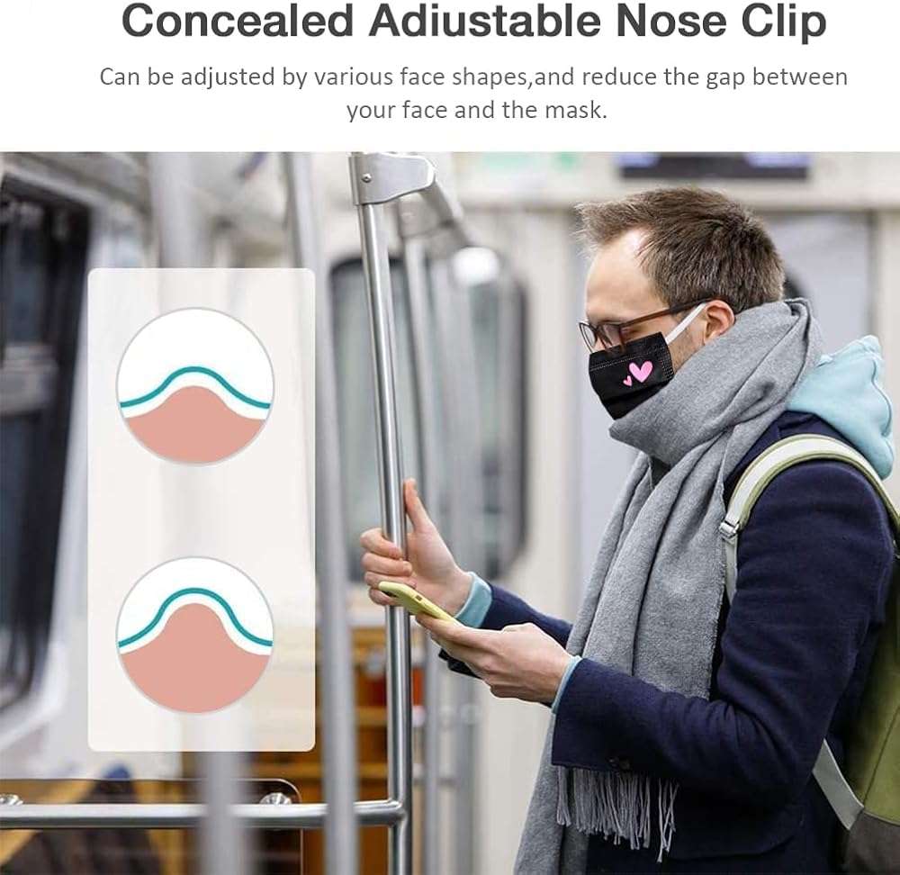 100 Pcs Disposable Face Masks - 3-Layer Breathable Safety Masks,Disposable Masks for Adults Men Women,Holiday Colorful Mask - Image 6