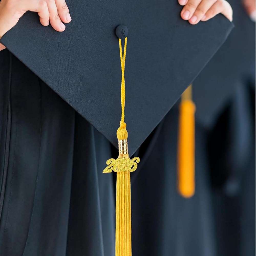 2026 Tassel Graduation Gold 9", Elegant Gold 2026 Graduation Tassel with Year Charm Date Drop for Graduations Cap - Image 5
