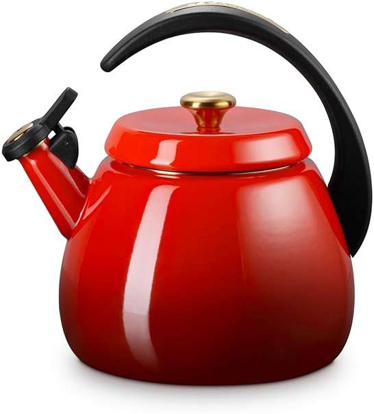 Le Creuset Enamel On Steel Signature Cloche Kettle, 2.2 qt., Cerise with Gold Knob - Image 3