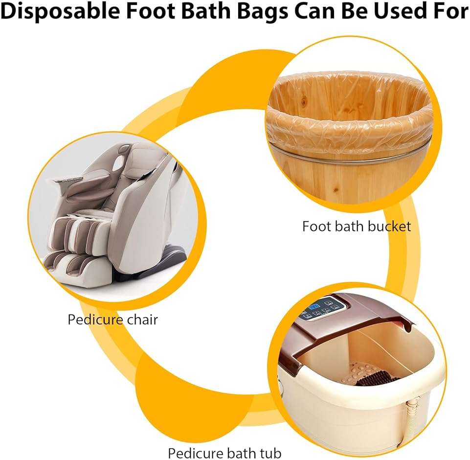20 Pcs Transparent Disposable Pedicure Liners, Unbreakable Foot Pads for Foot Spa and Pedicure, One Size Fits Most with Elastic Band for Hotel, Home Use, Cleanliness and Hygiene in Pedicure Treatments - Image 5