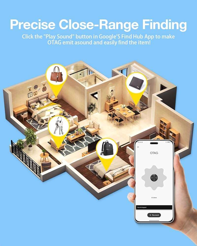 Air Tags for Android,Air Tags-4 Pack Android,Air Tracker Tags with 4 Case,2 Year Battery Life,Google Find Trackers for Google'S Find Hub App,IP65 Waterproof Luggage Air Tracker Tag for Keys - Image 5