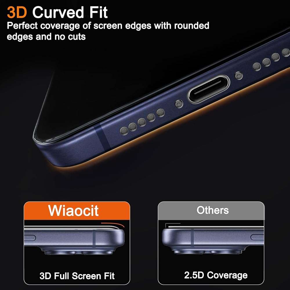 Wiaocit 3 Pack Tempered Glass Screen Protector for iPhone 17 Pro, 9H Hardness, Bubble Free, Case Friendly - Image 5