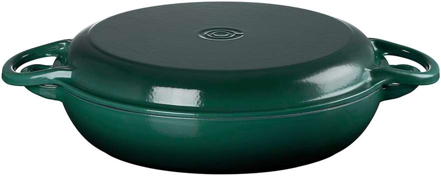 Le Creuset Enameled Cast Iron Multifunction Braiser with Grill Pan Lid, 3.5 qt., Artichaut - Image 3