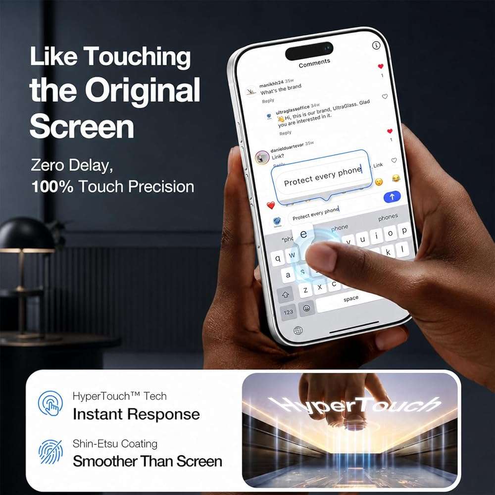 JZG 2 Pack Screen Protector for iPhone 17 [6.3 Inch], Tempered Glass with Auto-Alignment Dust-Free Install Tray, 9H Hardness, Case Friendly, HD Clear Anti-Scratch Film - Easy 1-Pull Installation - Image 5