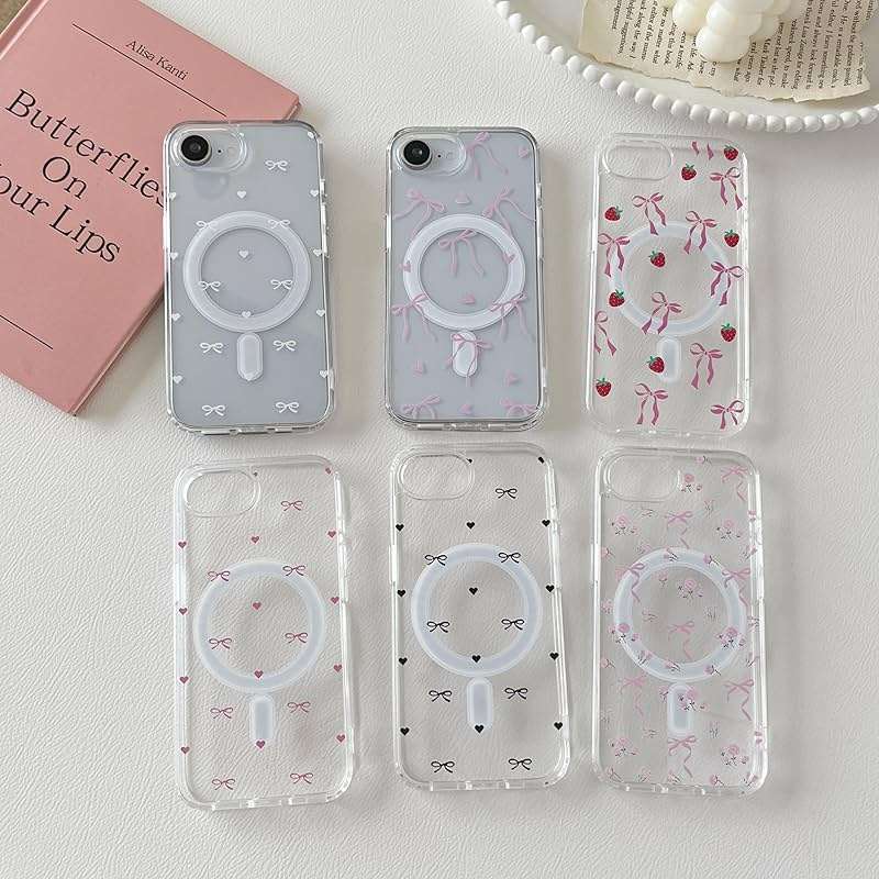ZTOFERA Magnetic for iPhone 16E/iPhone 17E Case,Cute Polka Dot Phone Case Aesthetic Striped Clear Trendy Slim Soft Shockproof Protective Phone Cover for Women Girls,White Dot - Image 7
