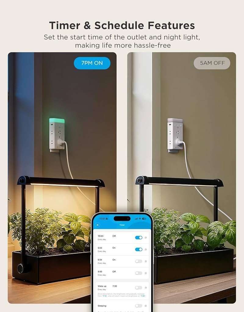 Govee Smart Plug Outlet Extender, 3-Sided Smart Power Strips with 2 Smart Outlets & 2 USB Ports with RGB Night Light, APP & Voice Control, Surge & Overload Protection for Home Office - Image 4