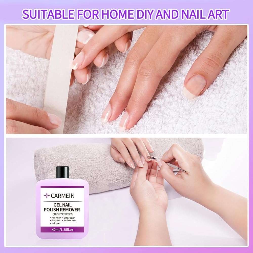 CARMEIN (1pcs) Gel Nail Polish Remover,QUICKLY REMOVES,Nail polish,Glitter polish,Gel polish,Artificial nails,Nail glue,Gel Nails Home Salon DIY 40ml/1.35fl.oz - Image 6