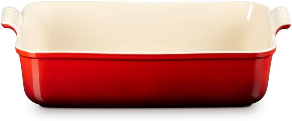 Le Creuset Stoneware Heritage Deep Rectangular Lasagna Dish, 6.75 qt., Cerise - Image 3
