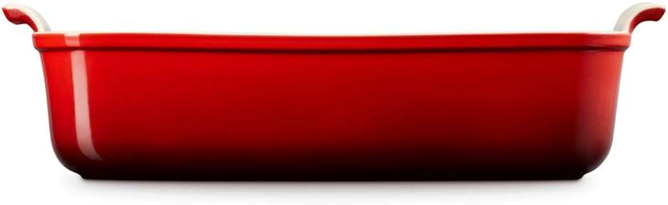 Le Creuset Stoneware Heritage Deep Rectangular Lasagna Dish, 6.75 qt., Cerise - Image 4