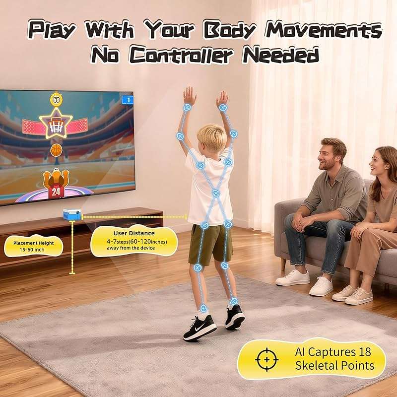 KINHANK MotionX - Motion Sensing Game Console for Kids&Families with 41 Games + Ongoing Updates – No Subscription Required, Plug&Play, Compatible with TV/PC, Perfect for Game Nights, Parties & Gifts - Image 2