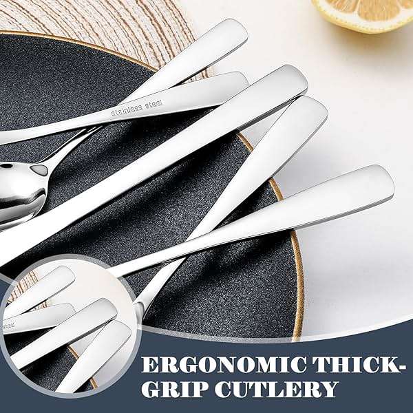 BEWOS 49-Piece Silverware Set with Organizer - Stainless Steel Silverware Set for 8 with Steak Knives and Drawer Organizer, Mirror Polished Flatware Set for Home and Restaurant, Dishwasher Safe - Image 4