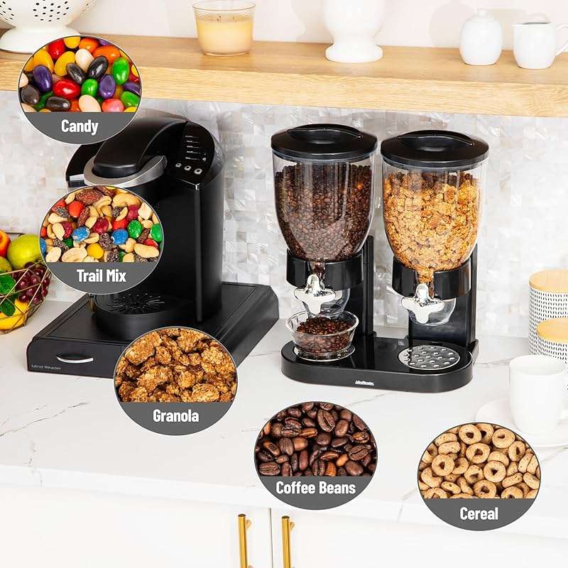 Mind Reader Double Dry Food Dispenser, 2 x 3.5L Countertop Containers for Cereal, Granola, Candy, Rice, and Coffee Beans - Image 5