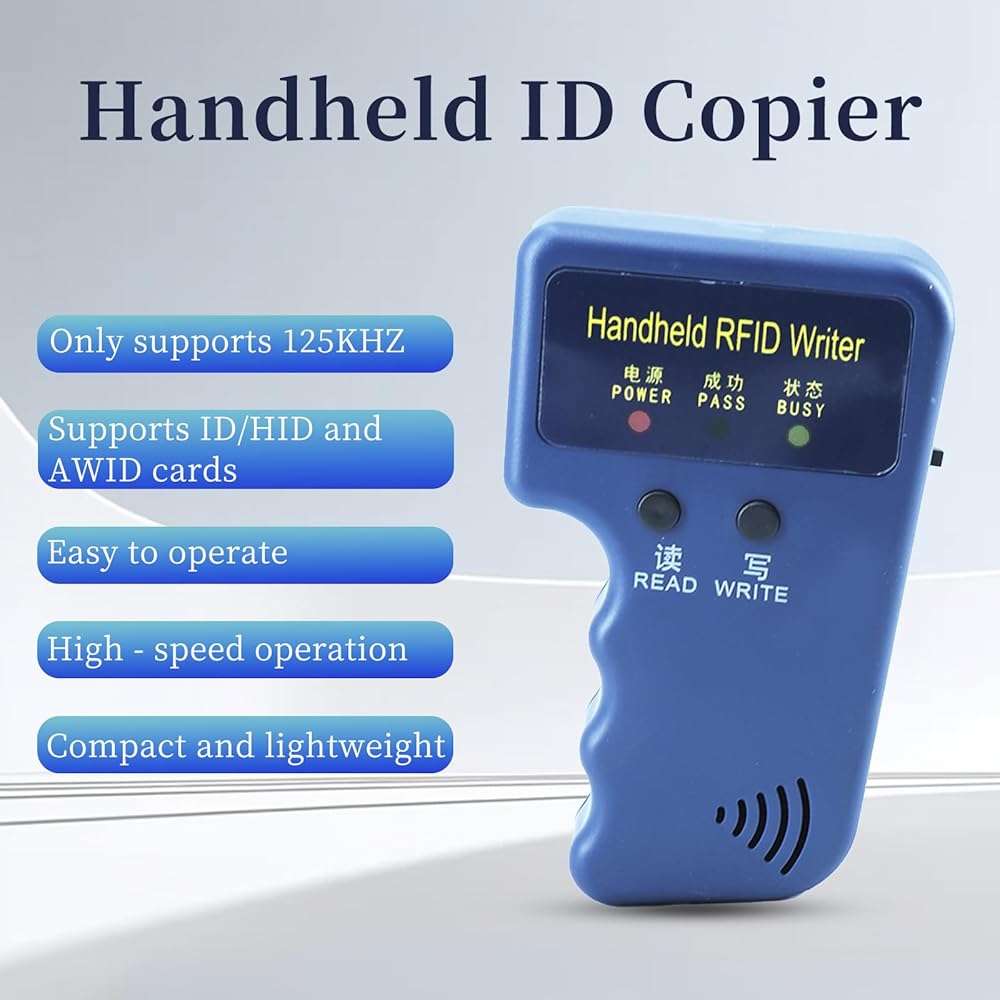 Tqsbeyah RFID Reader Writer Handheld 125KHz RFID Writer Duplicator Smart ID Card Copier Used for HID1326/1346, AWID, T5577 or EM4305(Only Supports 125Khz) - Image 3