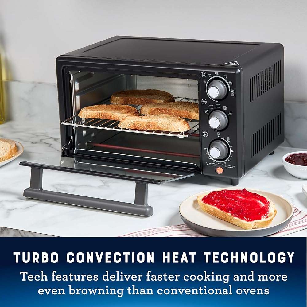 Oster® Compact Air Fryer Toaster Oven. Convection Countertop Pizza Oven, 4-Slice Toaster with 5 Cooking Functions – Air Fry, Bake, Toast, Broil, and Warm - Image 2