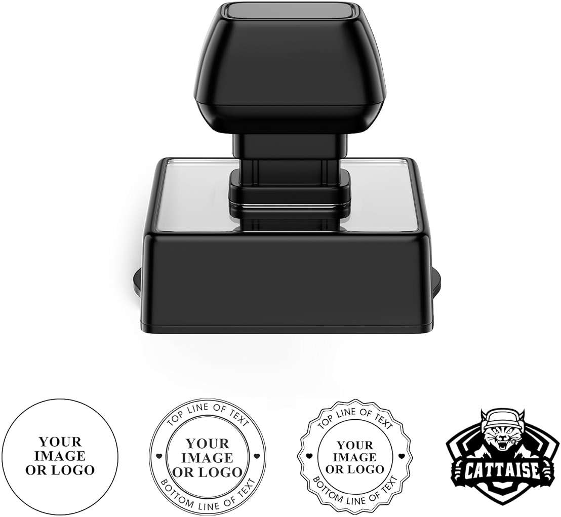 TechMark Custom Logo Stamp Self Inking (1.77"x1.77", 10+ Designs) Personalized Image Stamps for Business Logo Text, Clear, Consistent Impressions & Effortless Stamping - Image 1