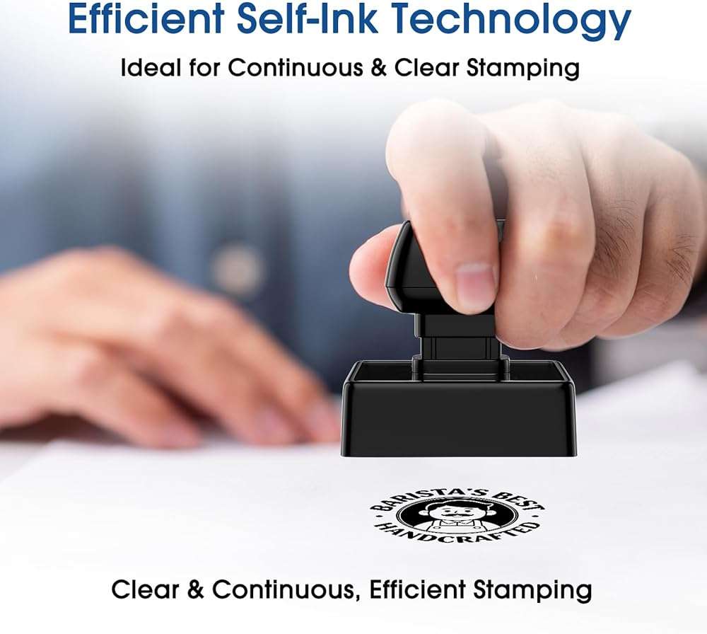 TechMark Custom Logo Stamp Self Inking (1.77"x1.77", 10+ Designs) Personalized Image Stamps for Business Logo Text, Clear, Consistent Impressions & Effortless Stamping - Image 3