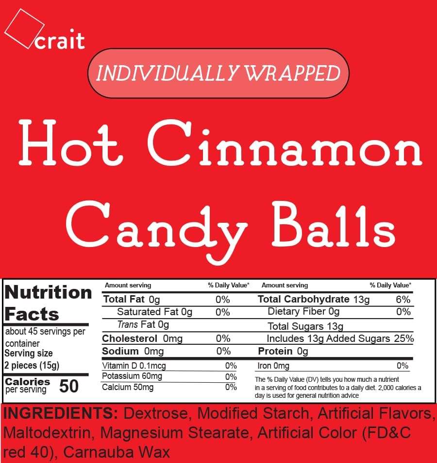 Hot Cinnamon Candy, Spicy Cinnamon Hard Candy Individually Wrapped, Bulk 24 Ounce - Image 2