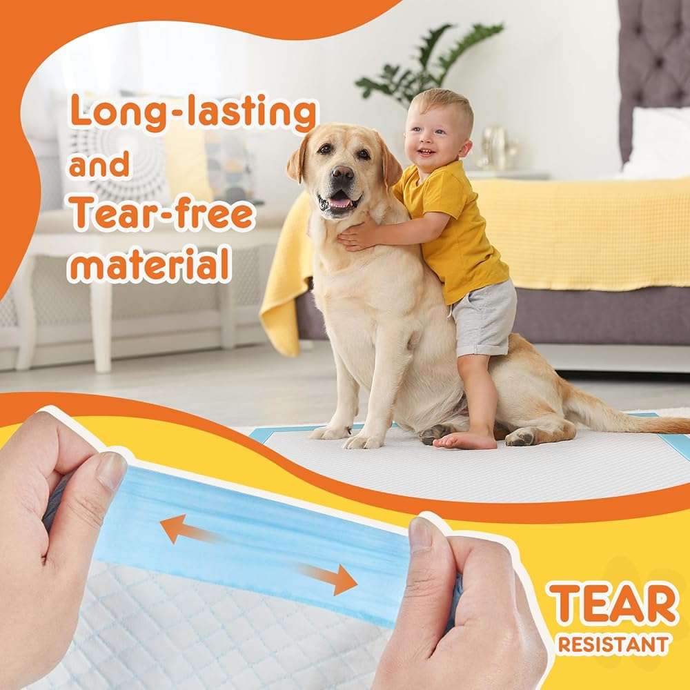 Sweetcrispy 100 Count Dog Puppy Training Pee Pads - Absorbency Disposable Underpads, 6-Layer Leakprood and Quick Drying, Regular Size 22''x 22'' for Potty Training, Incontinence Pads - Image 5