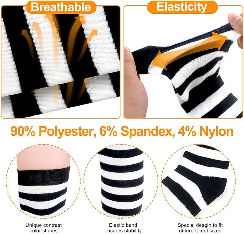 Landisun Thigh High Socks Leg Warmers Boot Stockings Witch Halloween Costumes - Image 4