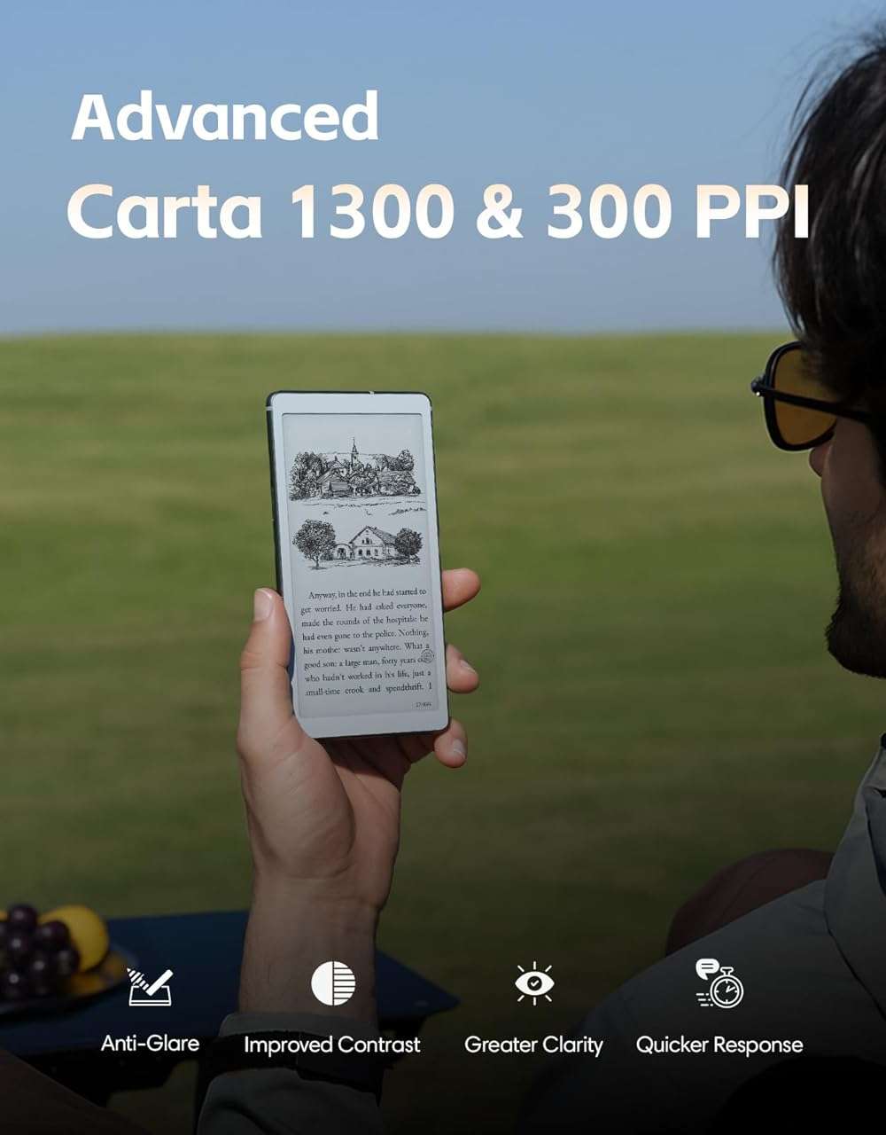 VIWOODS 6.13'' Carta1300 AiPaper Reader with 4G Connectivity, Ultra-Thin & Light E Ink eReader Device, AI Integrated, 300PPI, Adjustable Front Light, 128GB Storage - Image 3